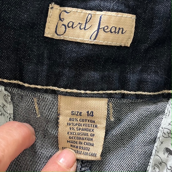 Earl Jeans Sailor Style Dark Denim Jeans Size 14 - Picture 5 of 6